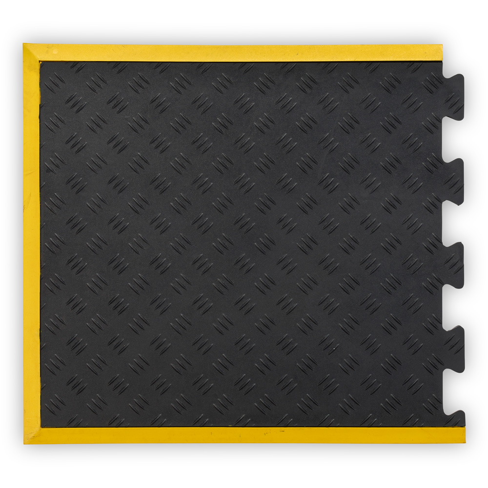 Tapis anti-fatigue - bord jaune - embout - 70 x 80cm