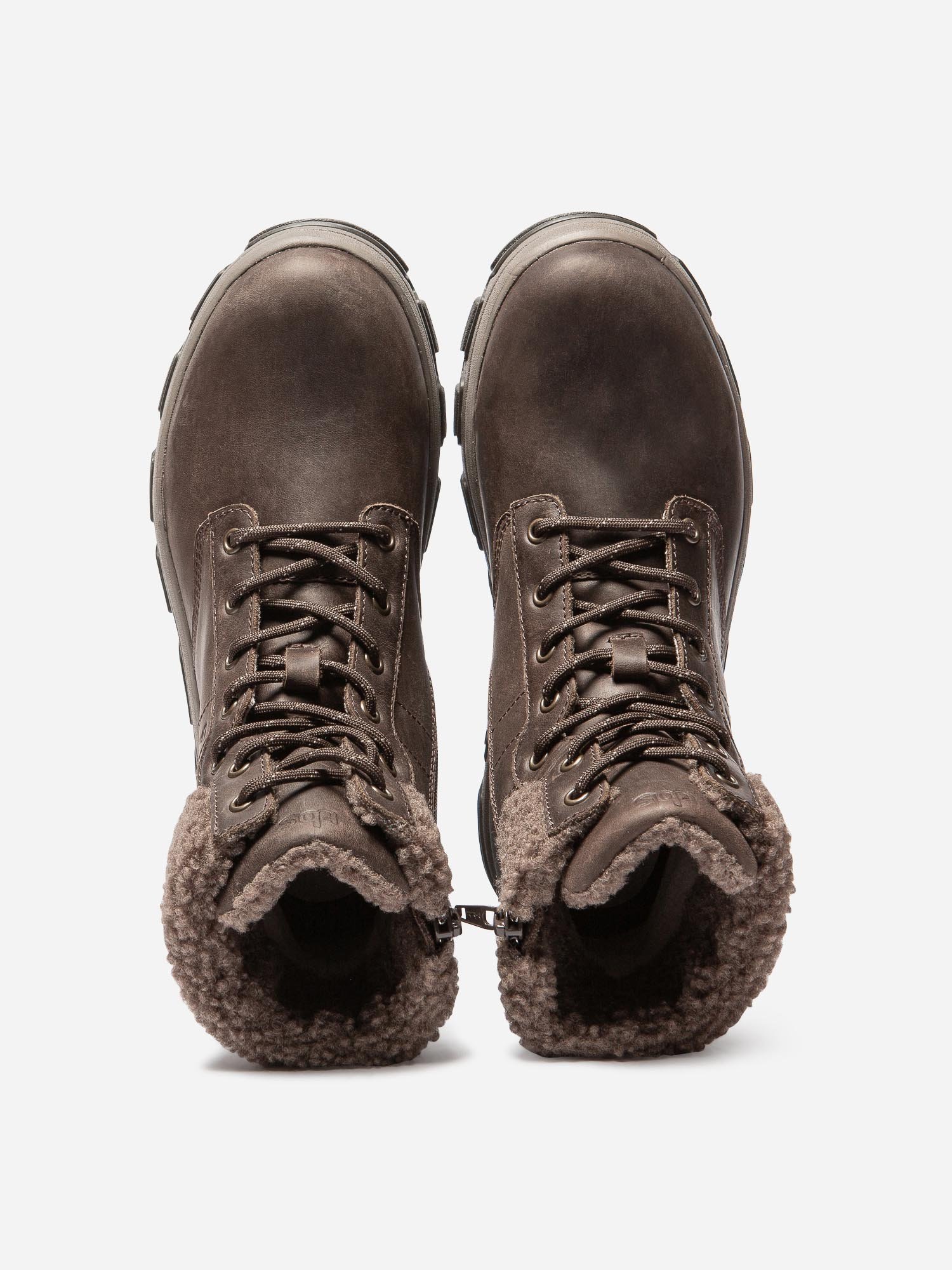 Boots Femme Fourrées Semelle Crantée Cuir Marron