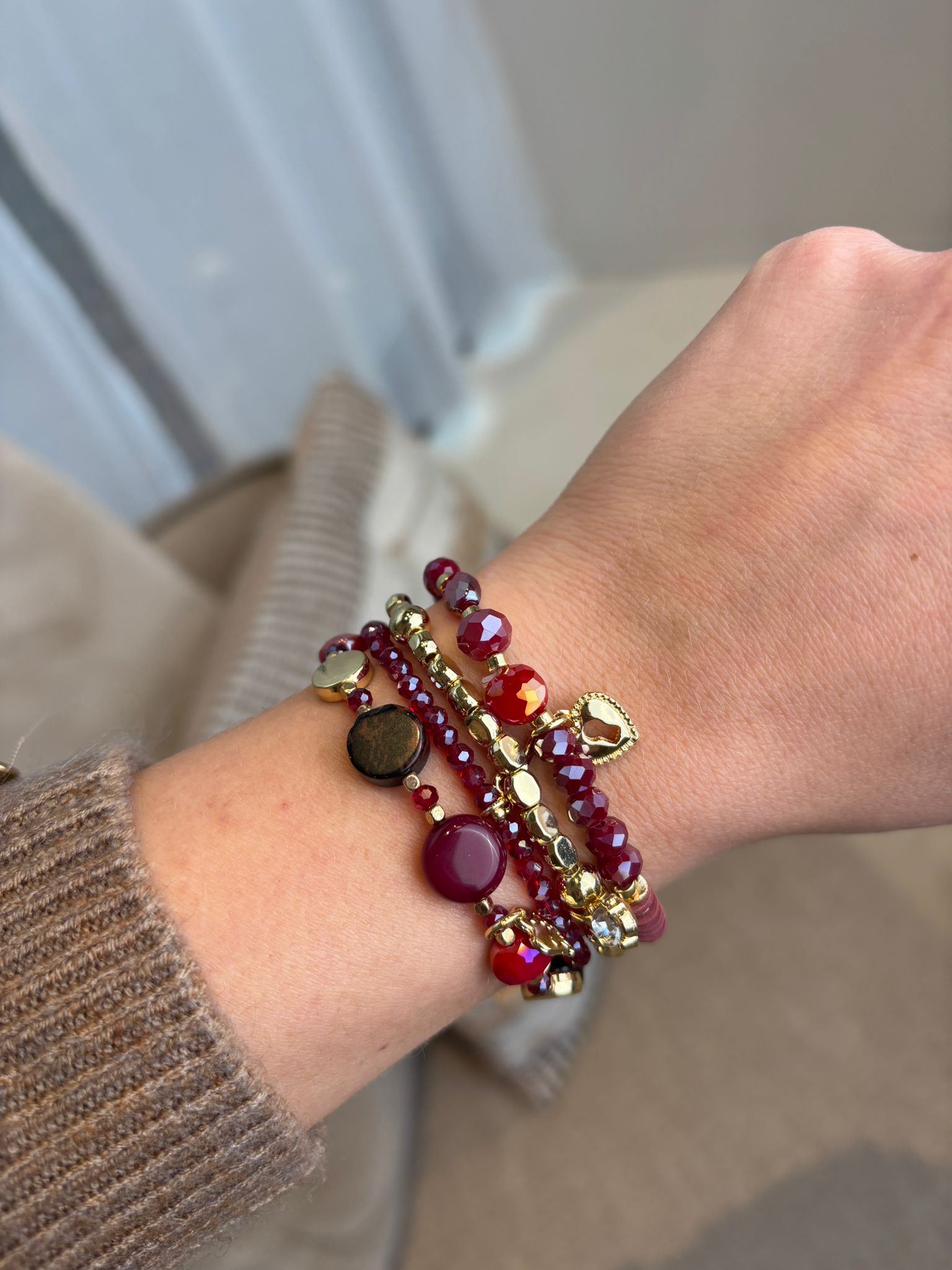 Armbanden Set Bordeaux
