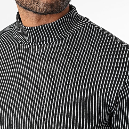 Pull A Bandes Noir Jaune