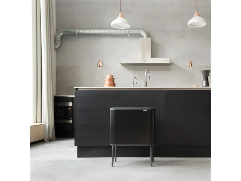 Brabantia Bo Touch Bin - Skraldespand - fliplåg - 34 L - affaldsseparation - mat sort
