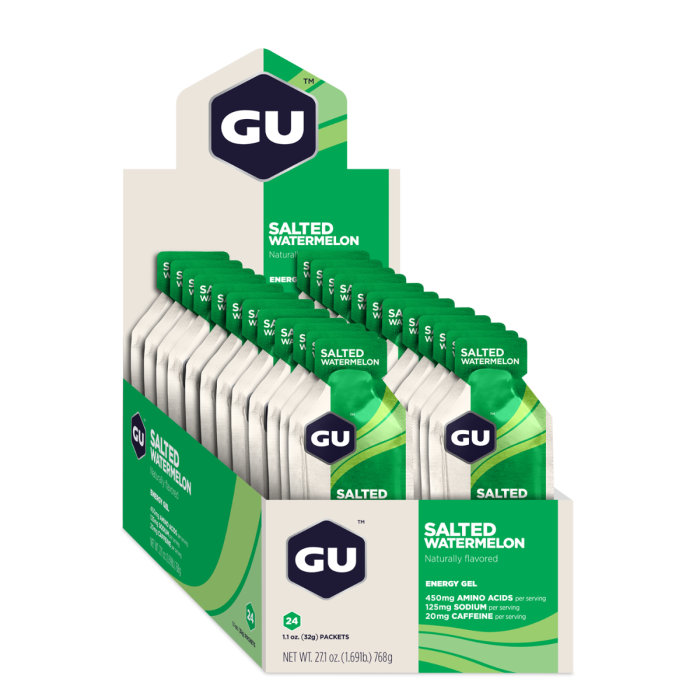 GU Energy Unisex Energi Gel Caffeine 24x32g (Salted Watermelon