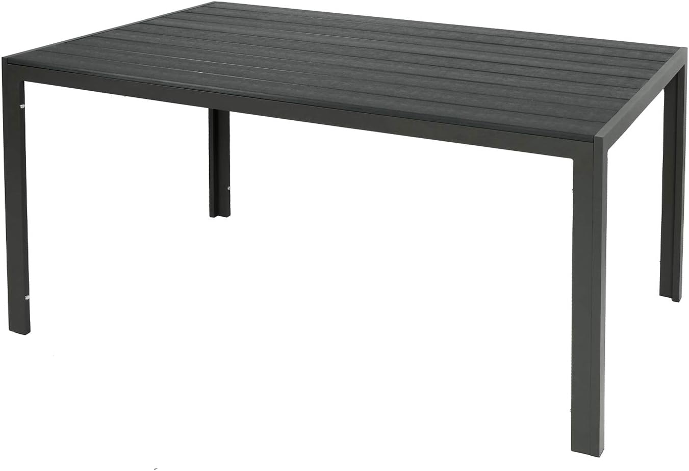 Mojawo Aluminium Gartentisch anthrazit Esstisch Gartenmöbel Tisch Kunststoffholz WPC wetterfest 160x90x74cm