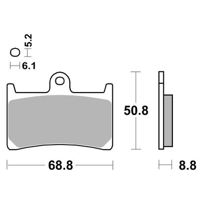 Plaquettes de freins SBS 638HS Sinter Métal Fritté avant gauche/droit (selon modèle)