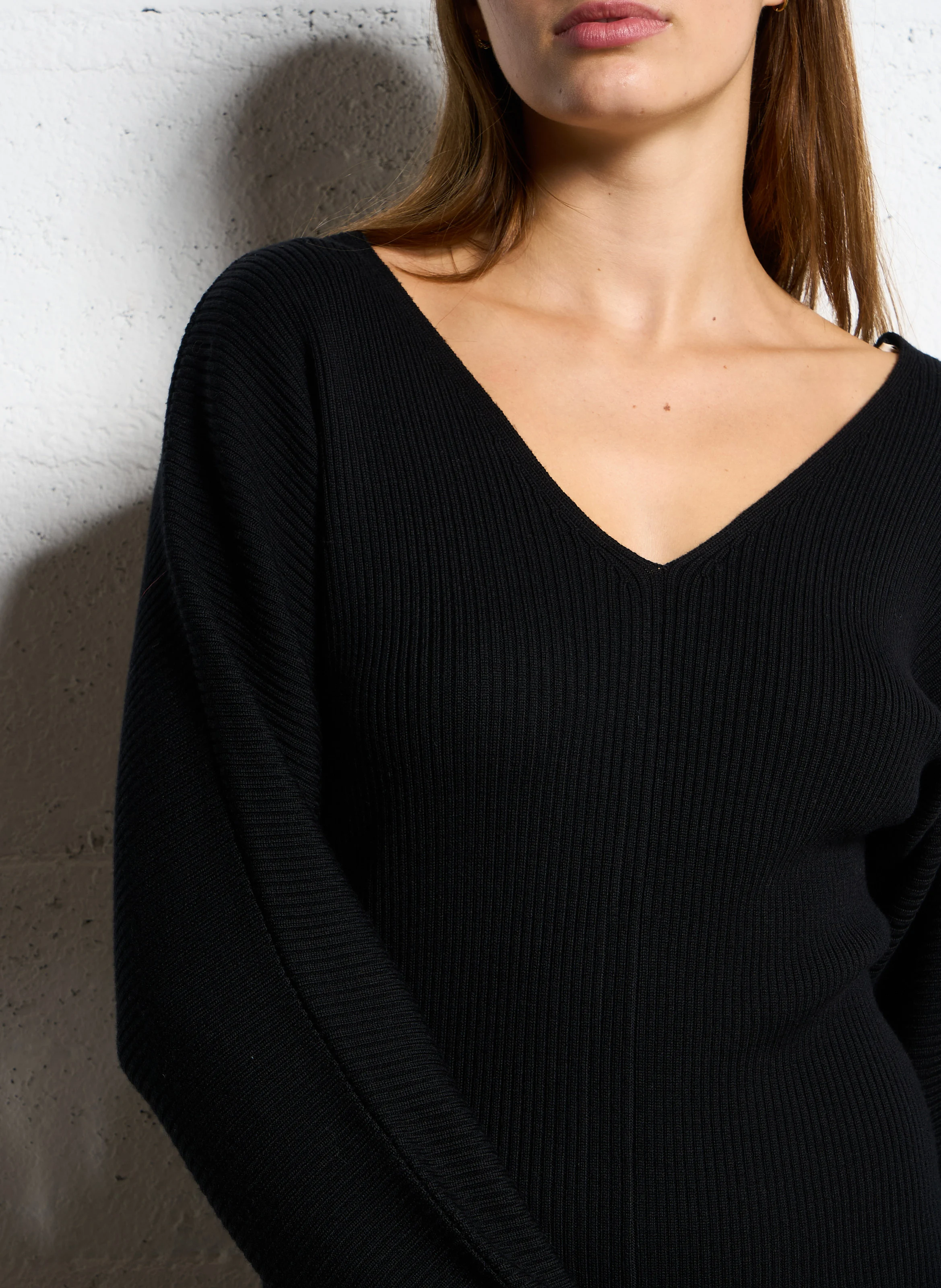MARTY - Robe midi en laine | Noir