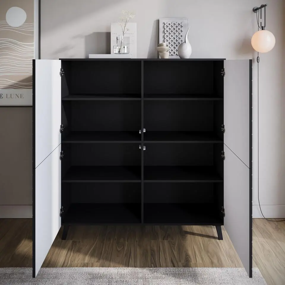 Meubella - Dressoir Pulse - Zwart - 120 cm