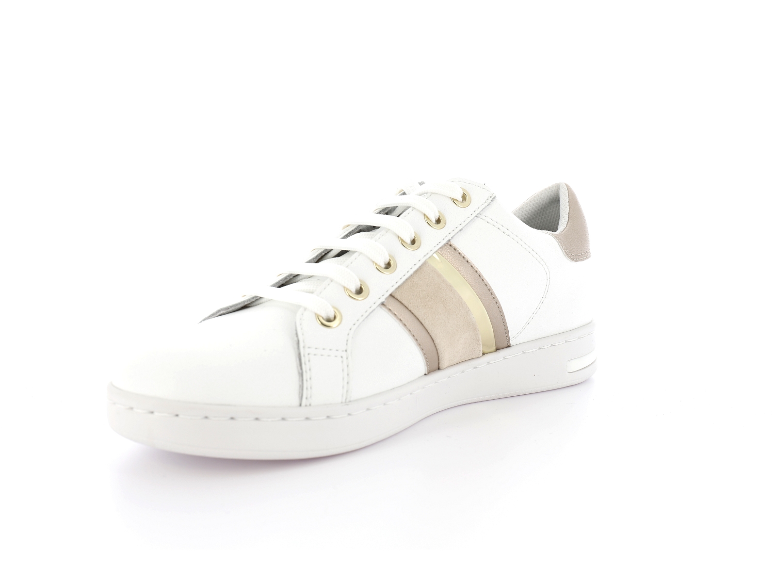 Geox-D JAYSEN D361BE Matières combinées Blanc-Or