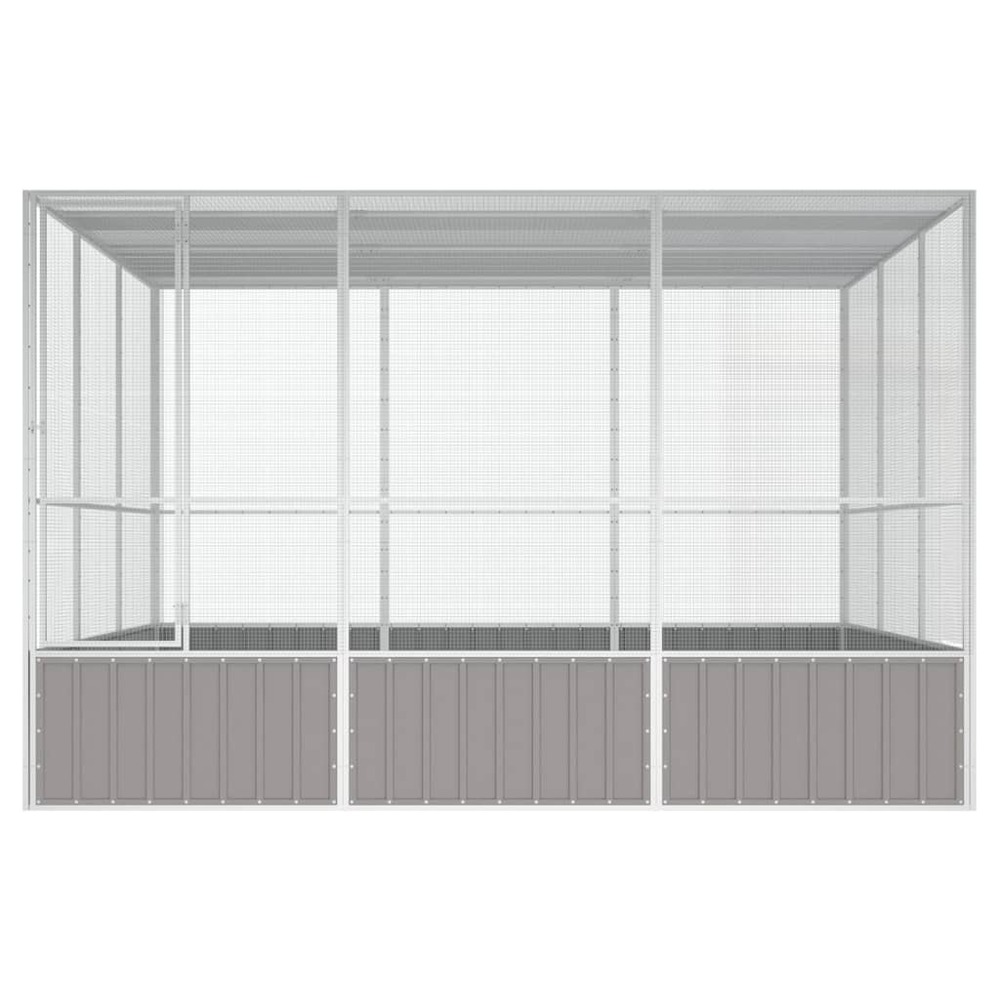 Cage à oiseaux gris 302,5x324,5x211,5 cm acier galvanisé
