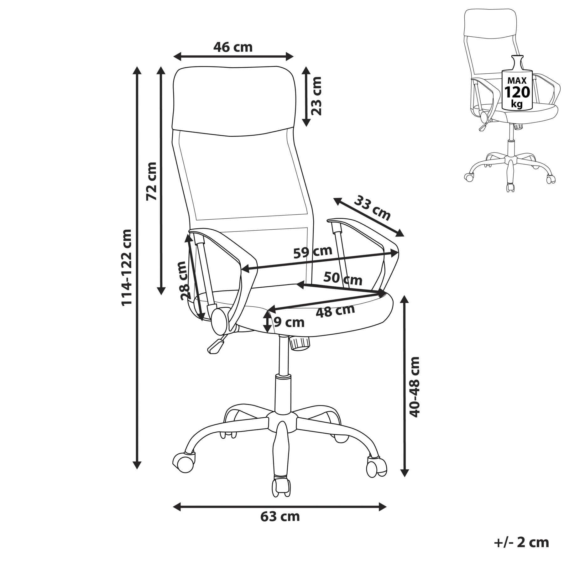 Beliani - DESIGN - Bureaustoel - Zwart - Polyester