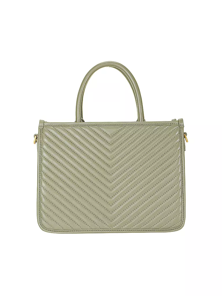 LES VISIONNAIRES Ledertasche - Tot Bag LENA QUILTING hellgrün