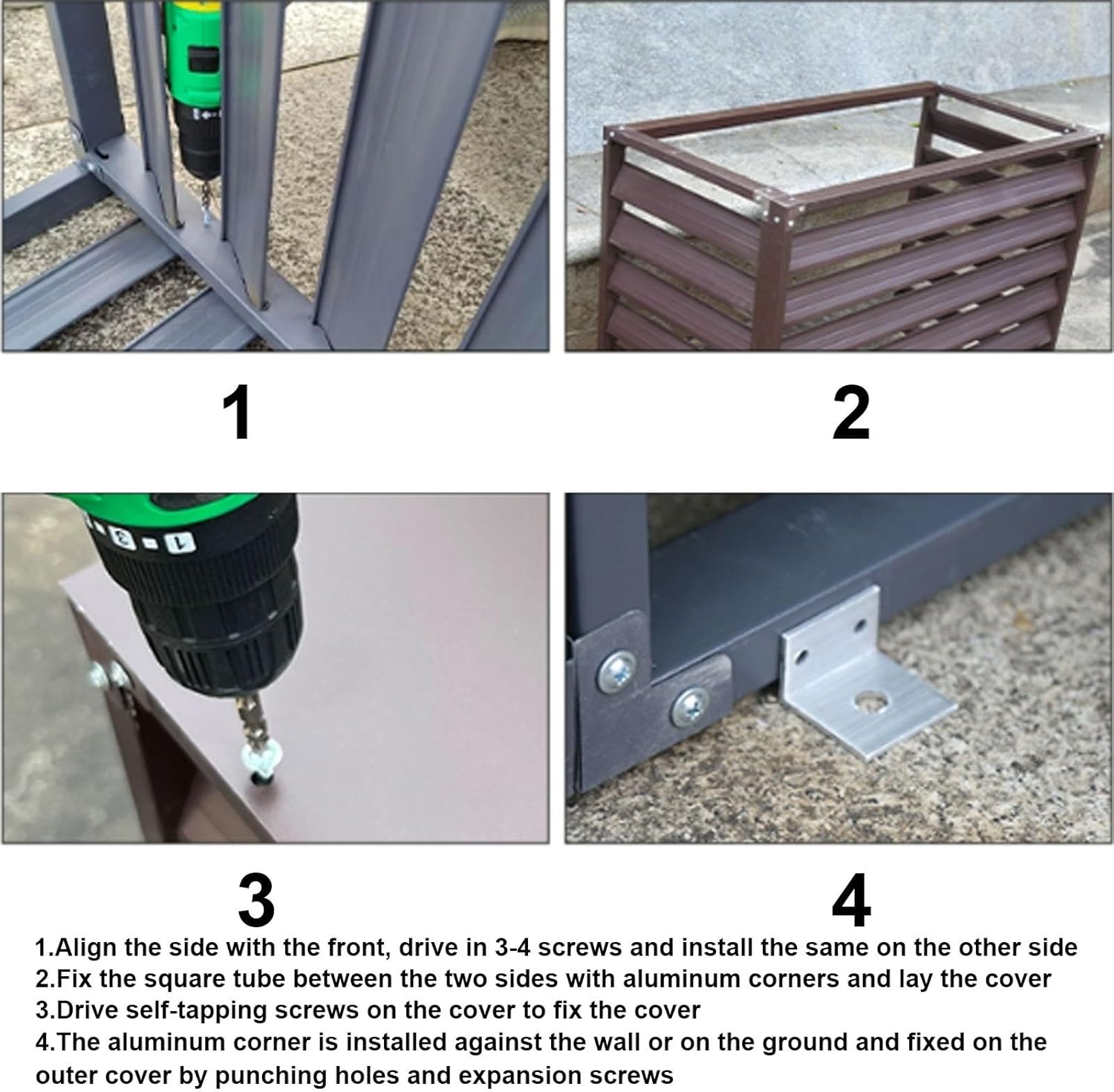 Aluminium-Abdeckung für Klimaanlagen und Wärmepumpen, Abdeckung für Mini-Split-Klimaanlagen für Außengeräte, Diebstahlsichere, robuste Aluminium-AC-Abdeckungen, Außenmaterial, Geeignet für d