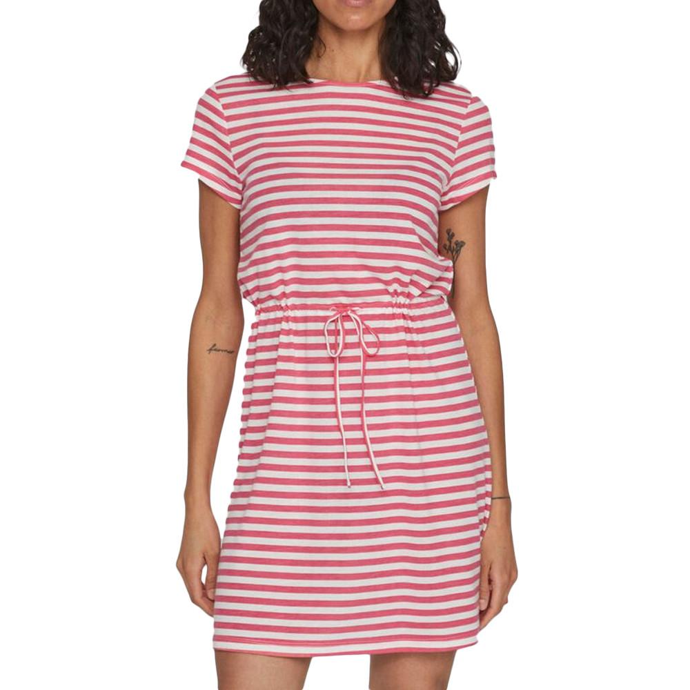 Vila Robe Rose/Blanc à Rayures Femme Vila Mooney String