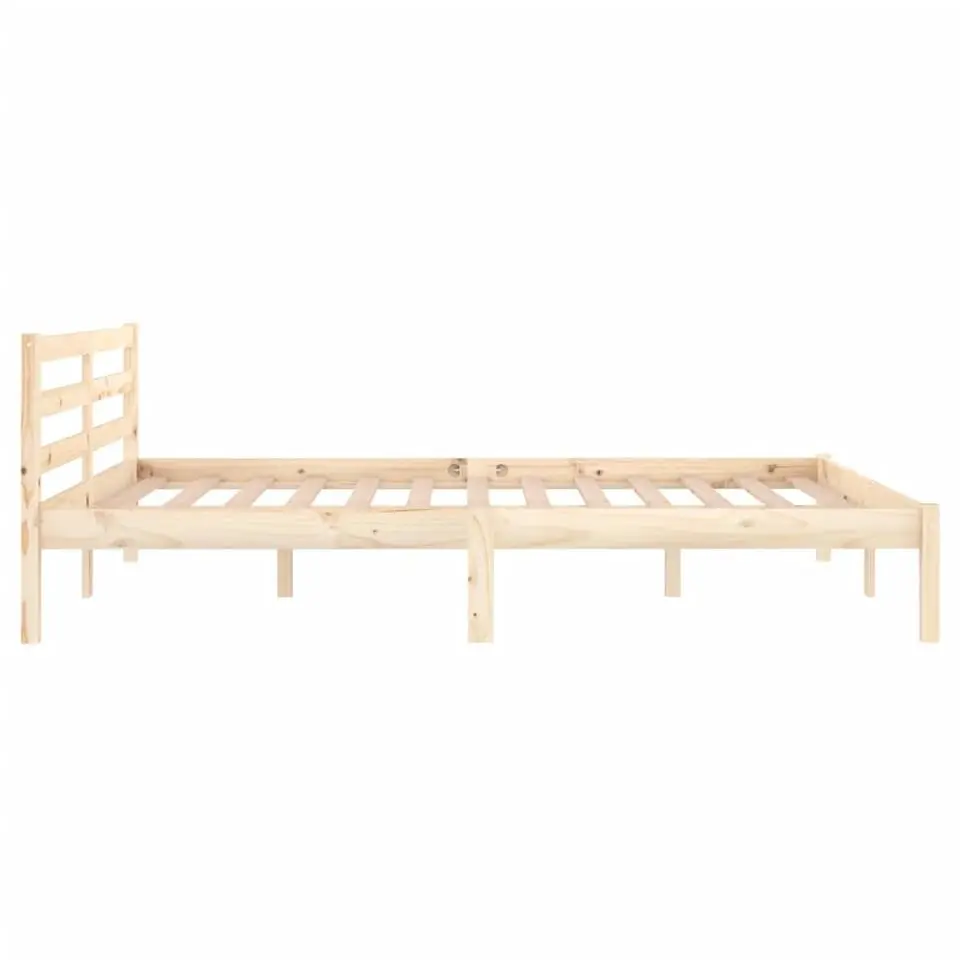 vidaXL - Bed frame met hoofdbord - Naturel - Massief grenenhout - 140x200 cm