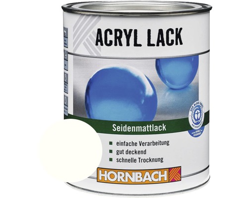 HORNBACH Gekleurde lak Acryllak Satijn Gletsjerwit 750 ml