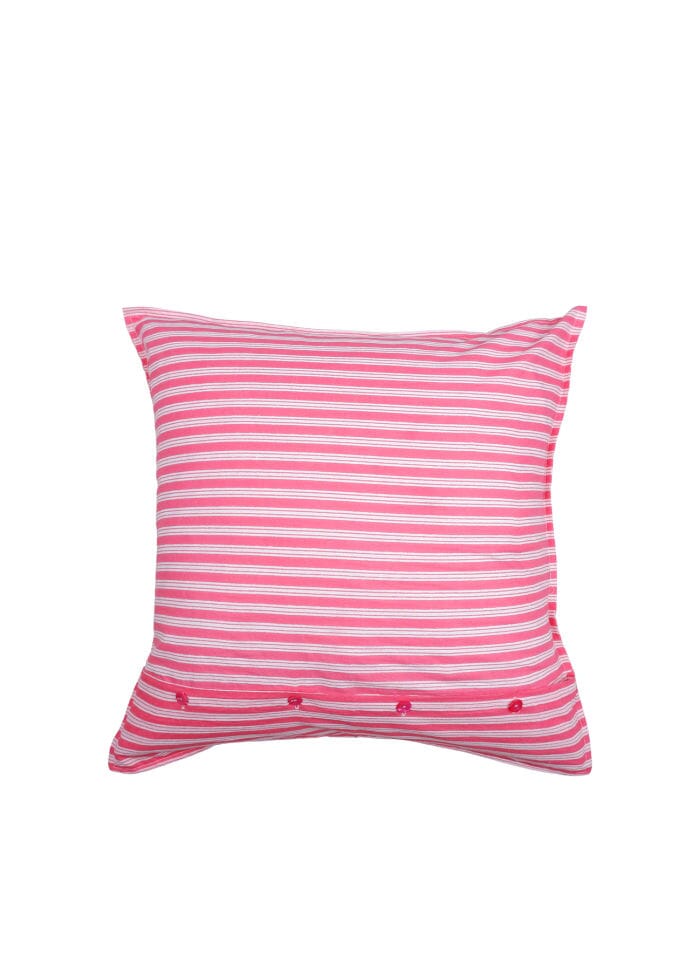 Black Colour Bcflora Cushion Cover pink stripe
