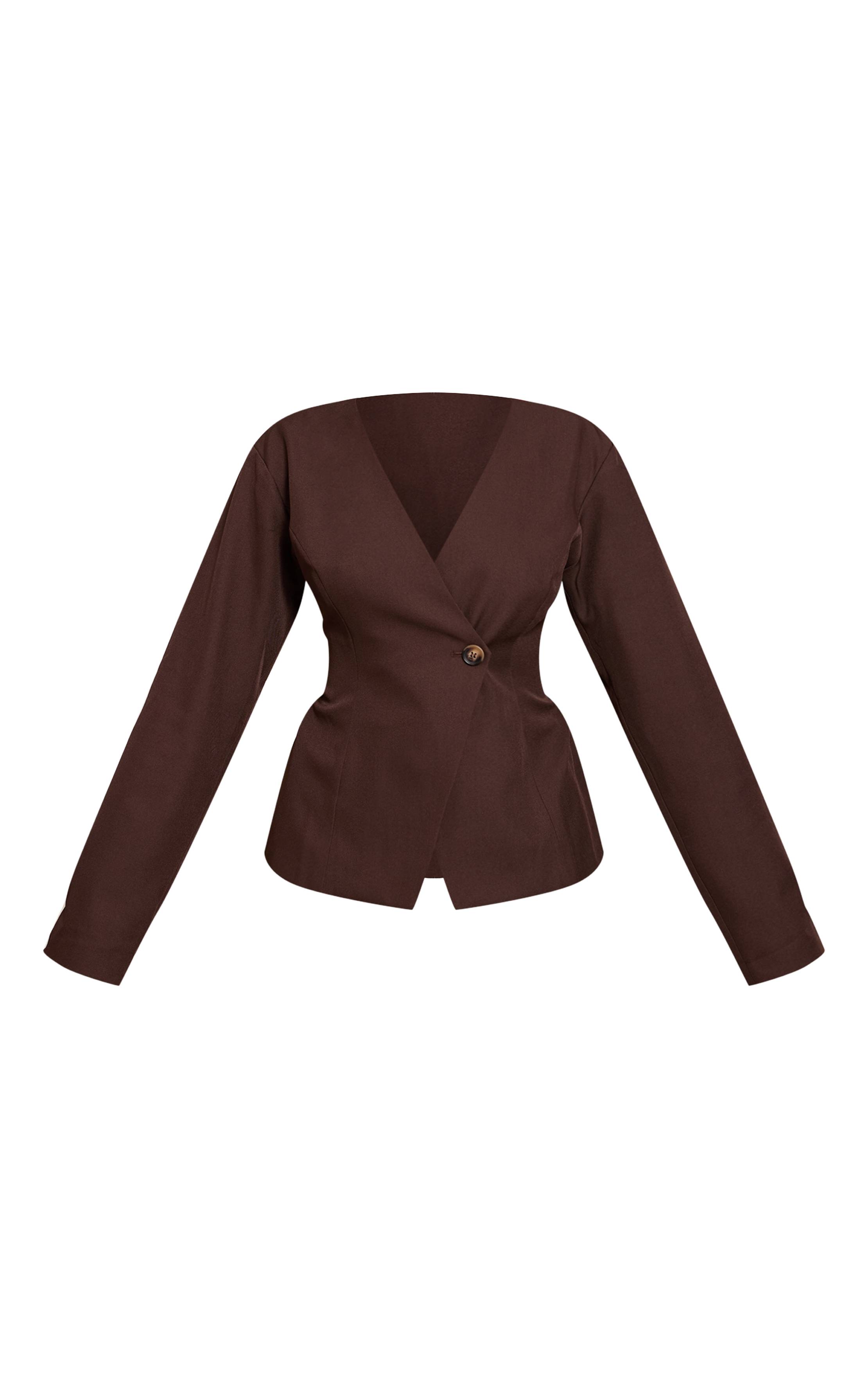 Marron Combi-short Ajustée Tissée À Boutons