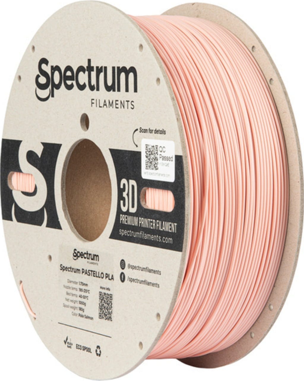 Spectrum  Pastello PLA Pale Salmon, 1,75 mm / 1000 g    Pastellfarbenes PLA in Pale Salmon