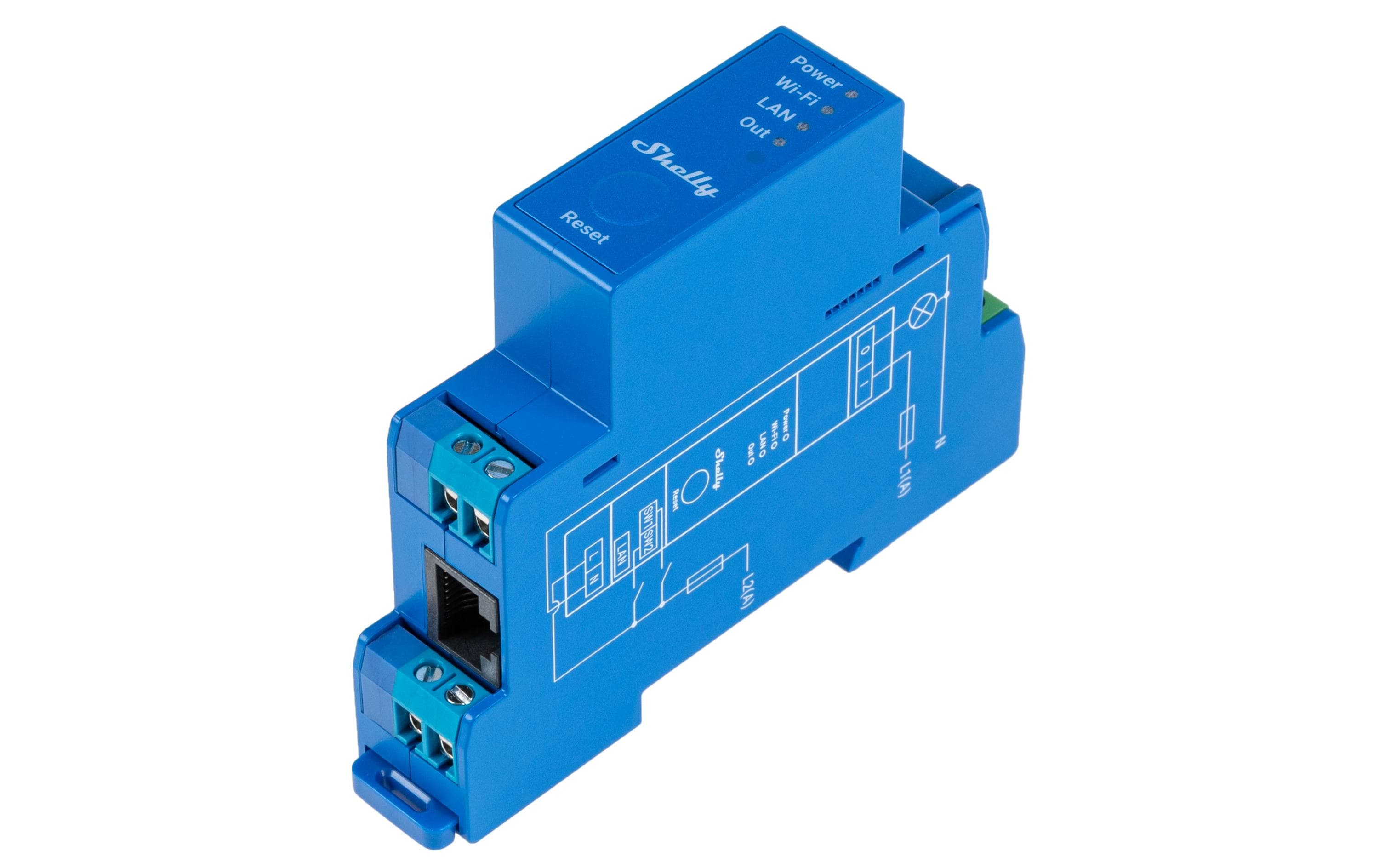 WLAN-Schaltaktor Shelly Pro 1DIN-Rail-WiFi-Switch, IP Relais mit Shelly Pro AddOn Schnittstelle