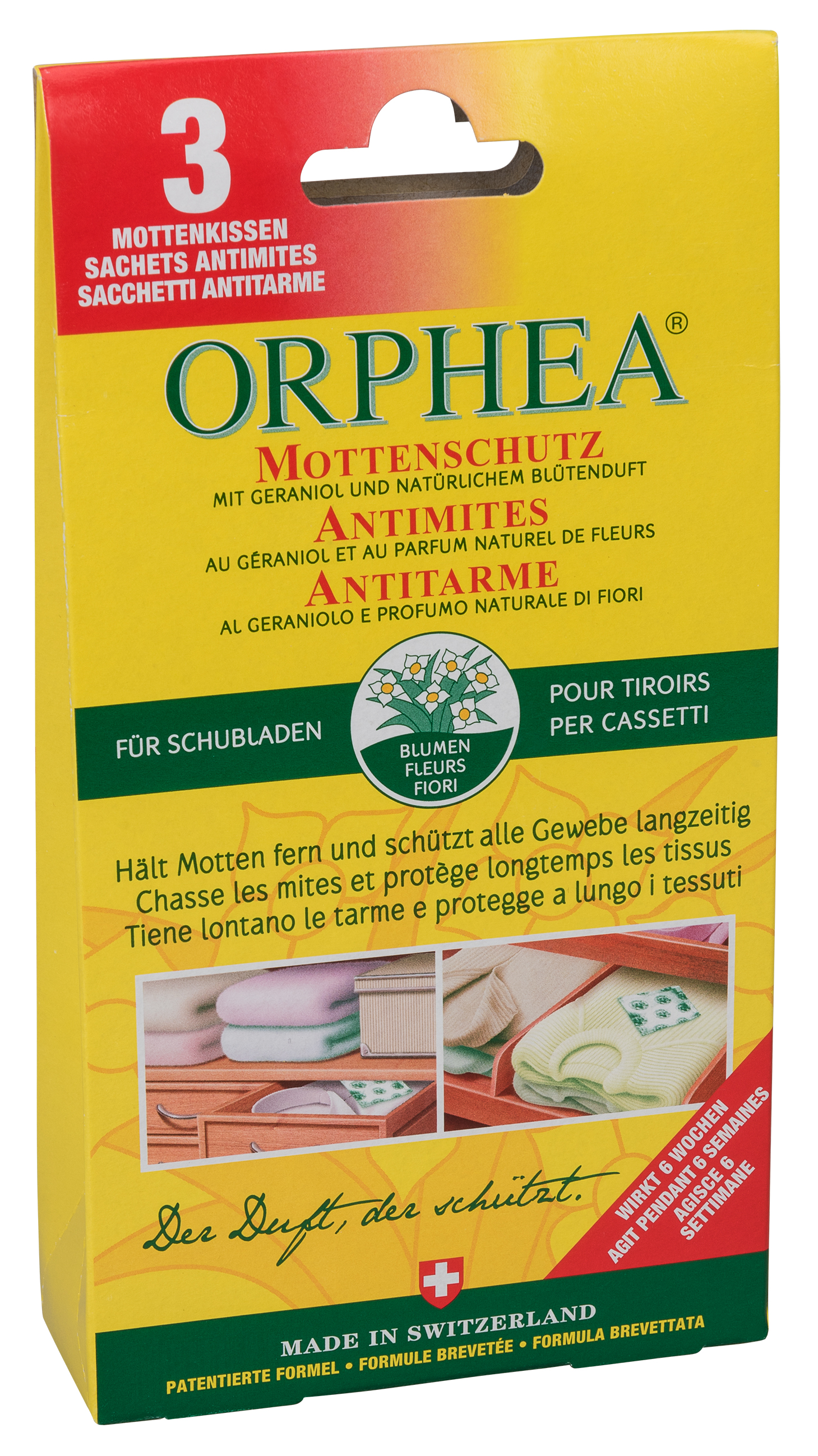 ORPHEA Mottenkissen<br>3 Stück, Blütenduft