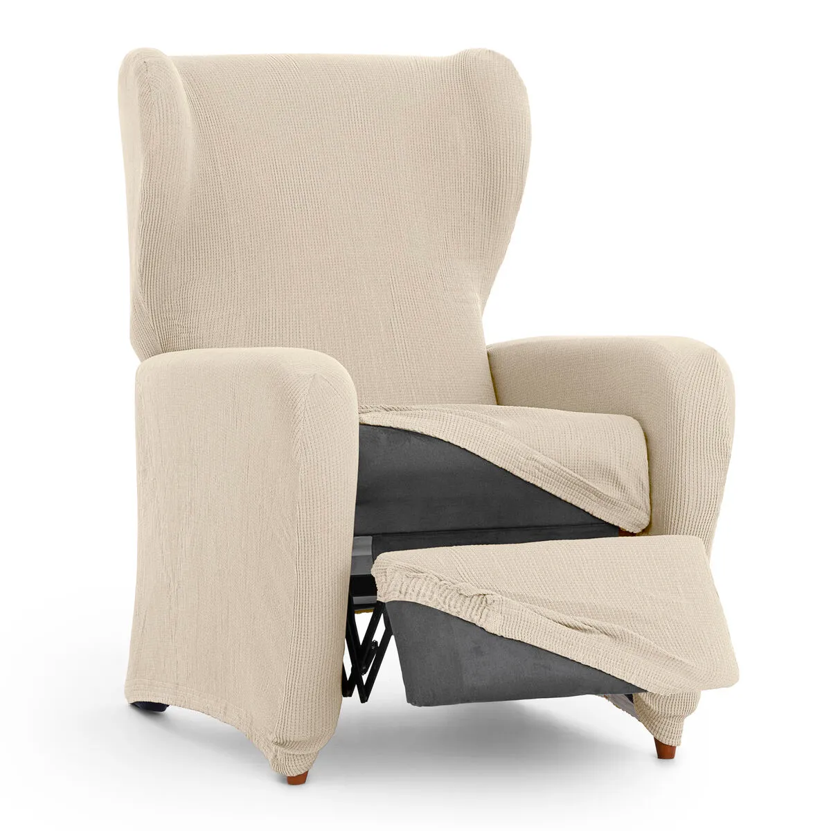 Eysa Housse de Fauteuil avec Pieds Séparés ULISES - Blanc - 90x100x75 cm