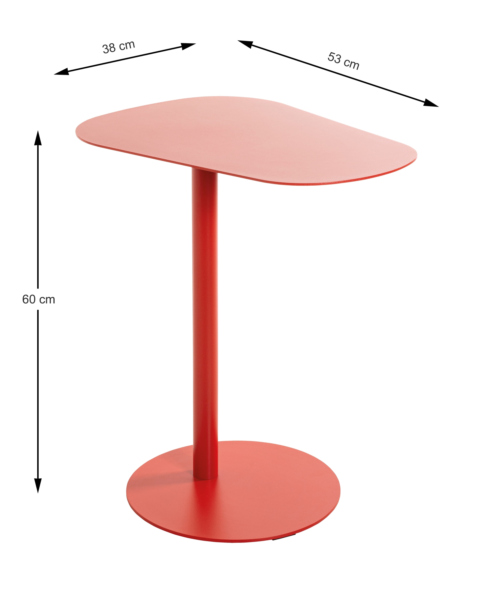 Beistelltisch 53 x 38 cm rot