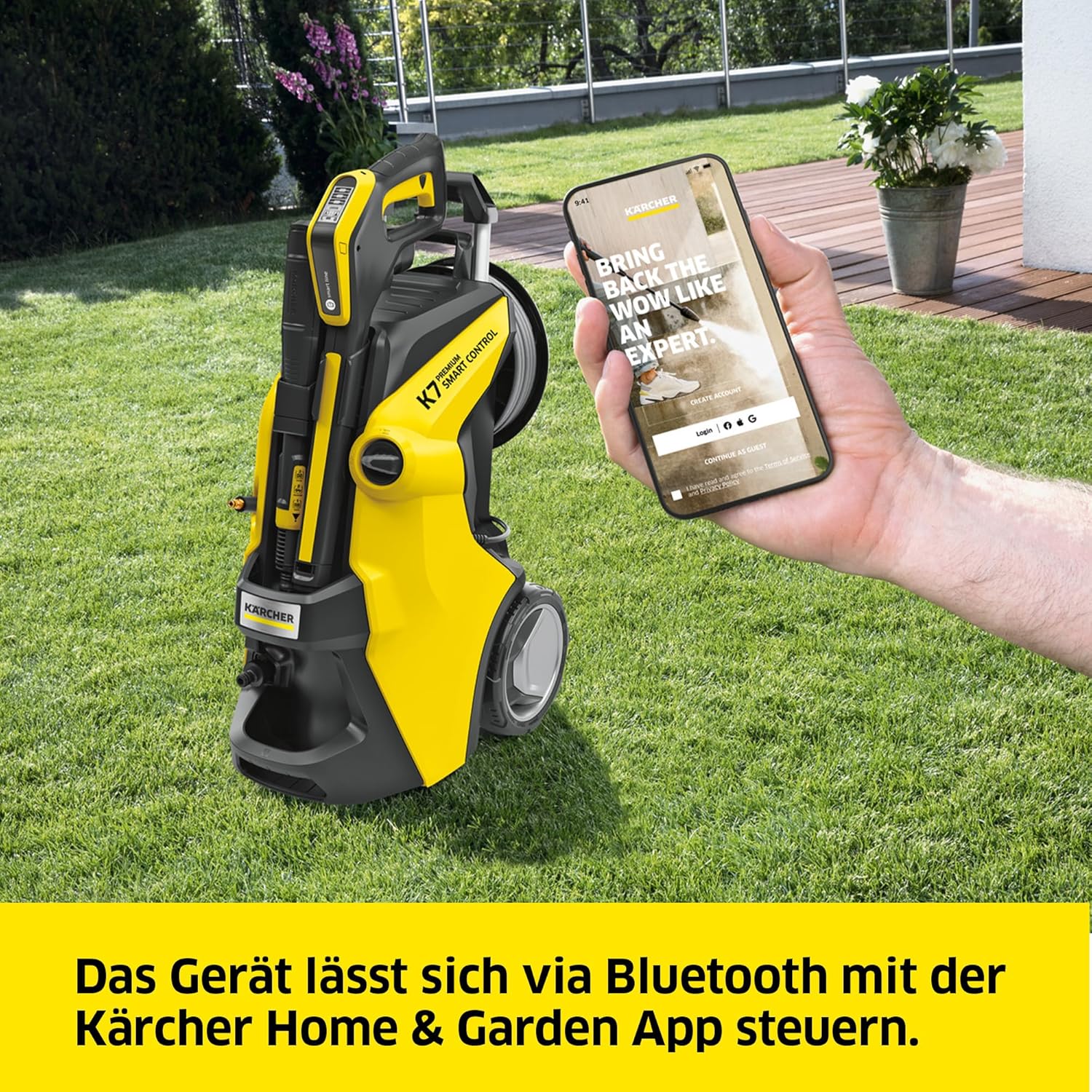 Kärcher Hochdruckreiniger K 7 Premium Smart Control Flex, Druck: max. 180 bar, Fördermenge: 600 l/h, Fläche: 60 m²/h, Wasserfilter, Gewicht: 17,9 kg, Flex-Hochdruckschlauch, Multi Jet-Strahlrohr