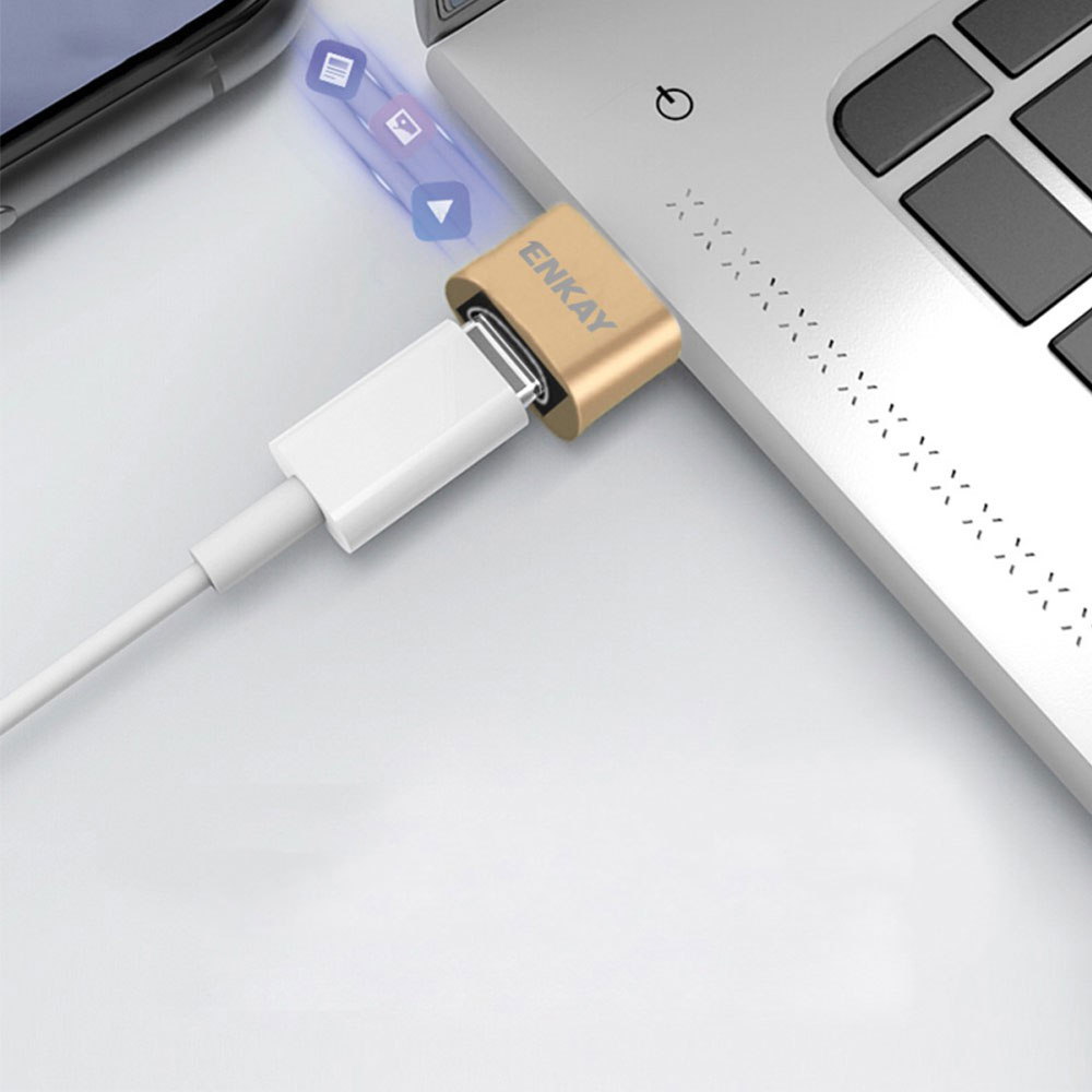 USB C auf USB A Lade und Daten Adapter Stecker Fast Charge - Schwarz