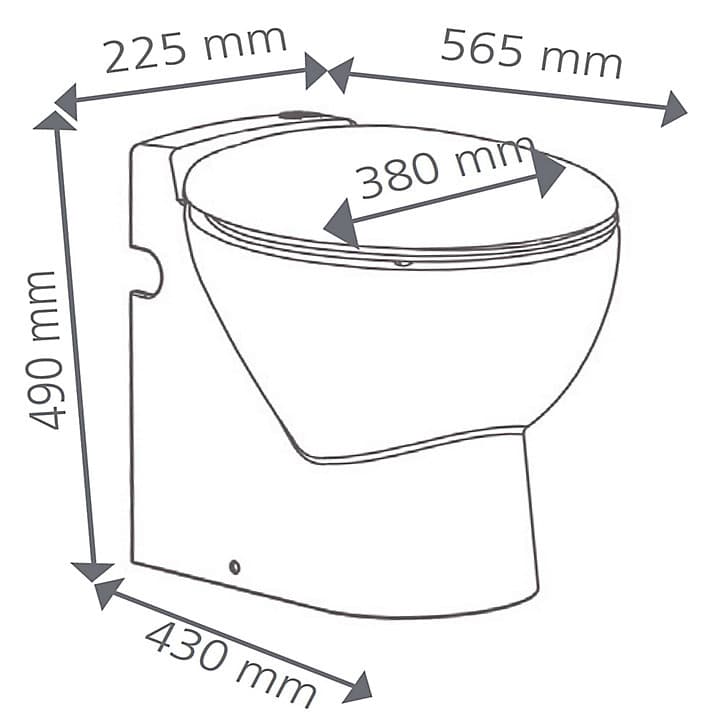 WC broyeur avec abattant sortie horizontale et verticale Sanicompact Leader SFA