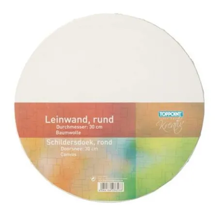 Stylex Leinwand, bespannte Keilrahmen, rund, D=30 cm, 6 Stück