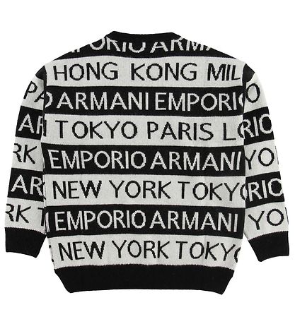 Emporio Armani Pullover - Wolle - Schwarz/Weiß gestreift