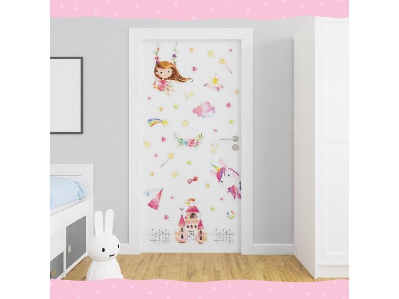 Papierdrachen Wandtattoo-Set Einhorn Wandsticker für Kinder