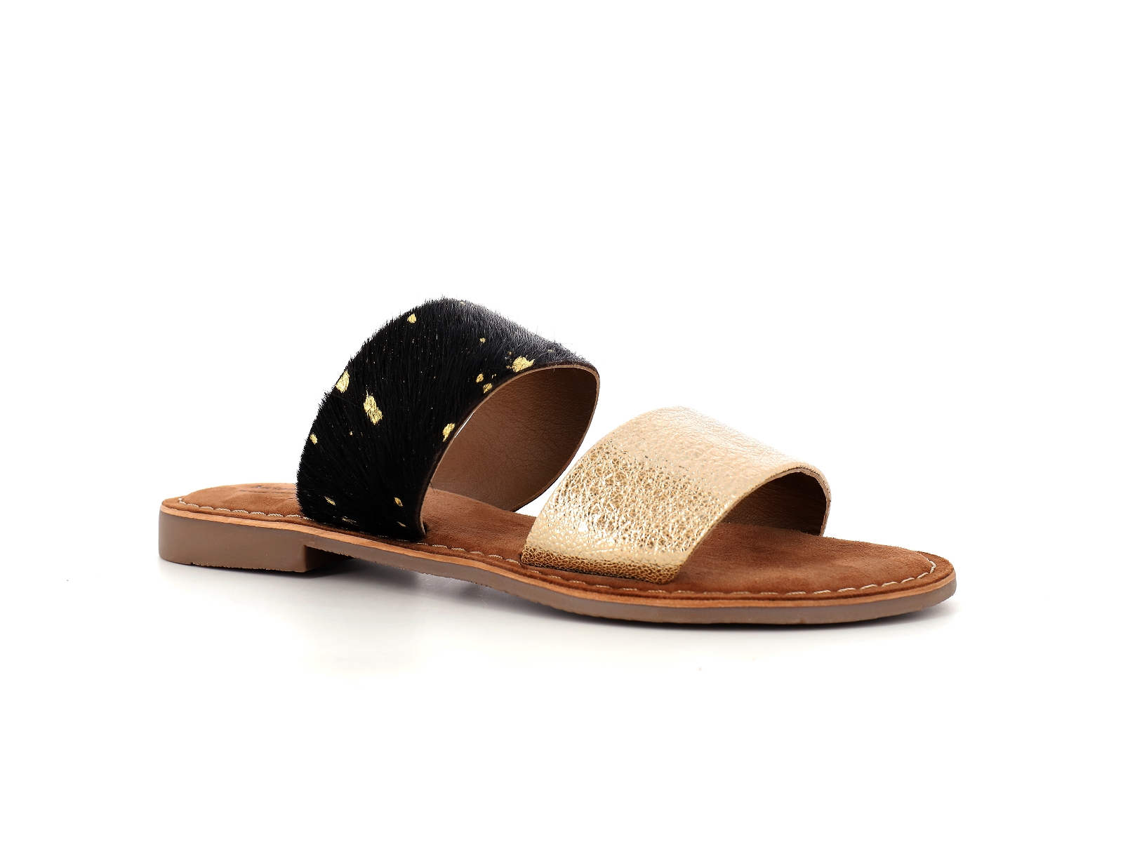 Metamorf ose-NABIME Cuir Noir Or