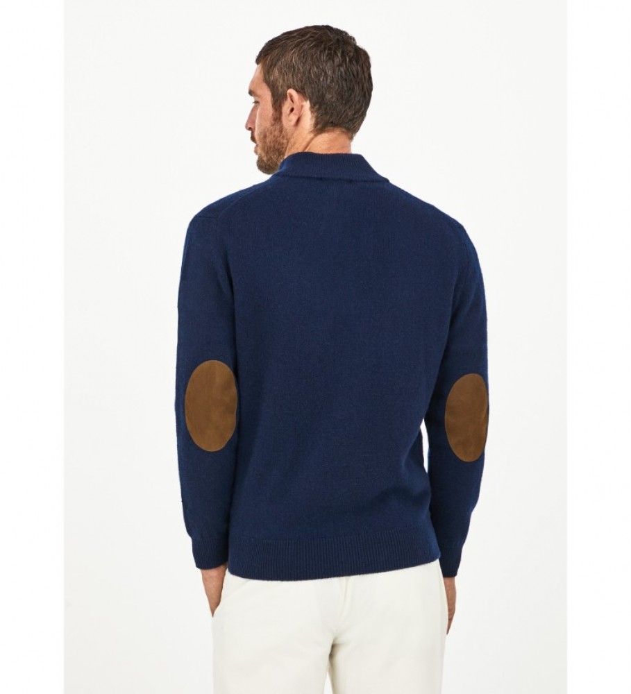 Hackett Jersey Lambswoo Hzip Navy