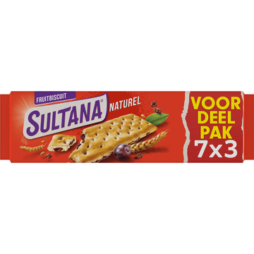 Sultana tussendoor koek Naturel voordeelpak 7 x 3 stuks (306 g)