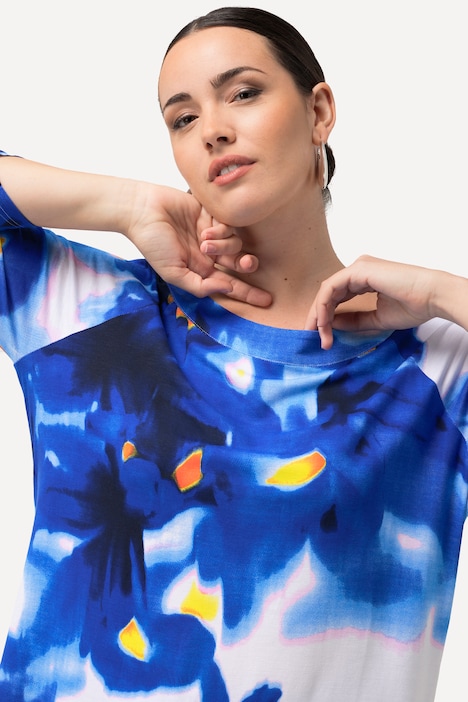 Shirt, Blüten, Classic, Rundhals, 3/4-Arm