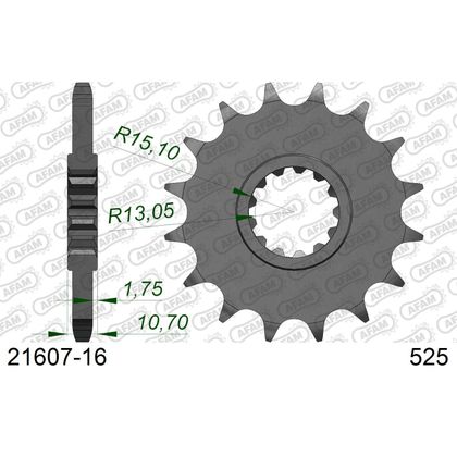 Kit chaine AFAM 525 Type Acier Premium avec pignon silencieux