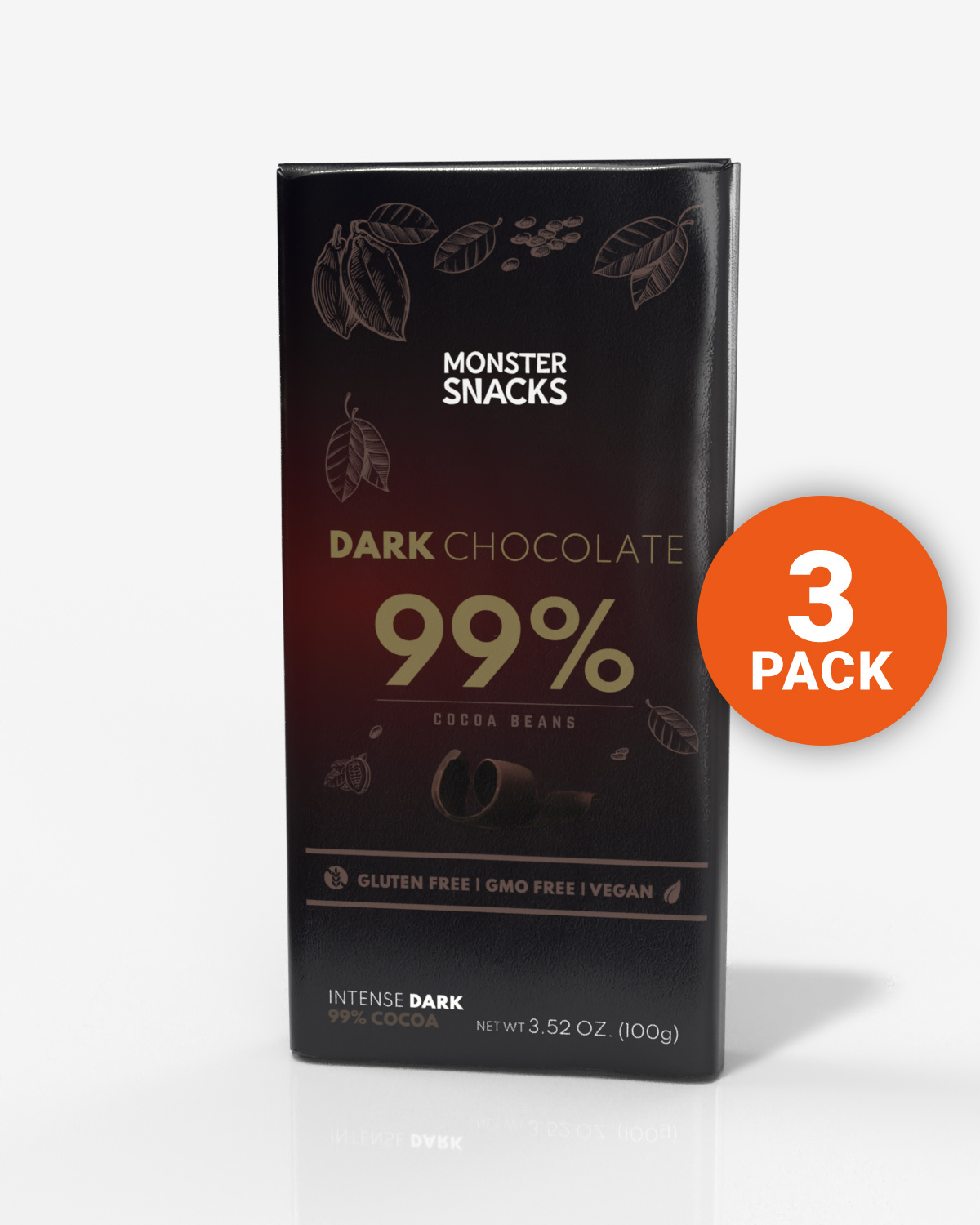Monster 99% Mørk Sjokolade 3x100g
