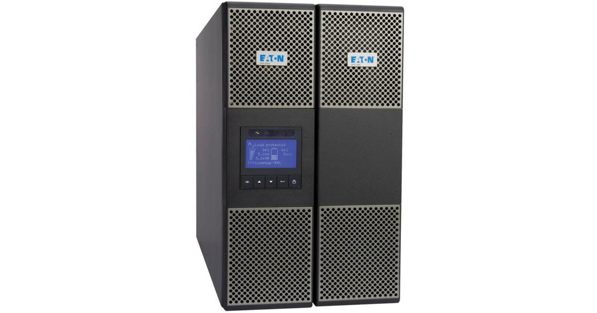 Eaton Power Quality9PX UPS Netpack (9PX2200IRTN) ups  (Zwart/zilver, 2200 VA, 2200 W, ingang: C20, uitgangen: 8x C13, 2x C19, rack/toren, 2U, netwerkkaart inbegrepen)
