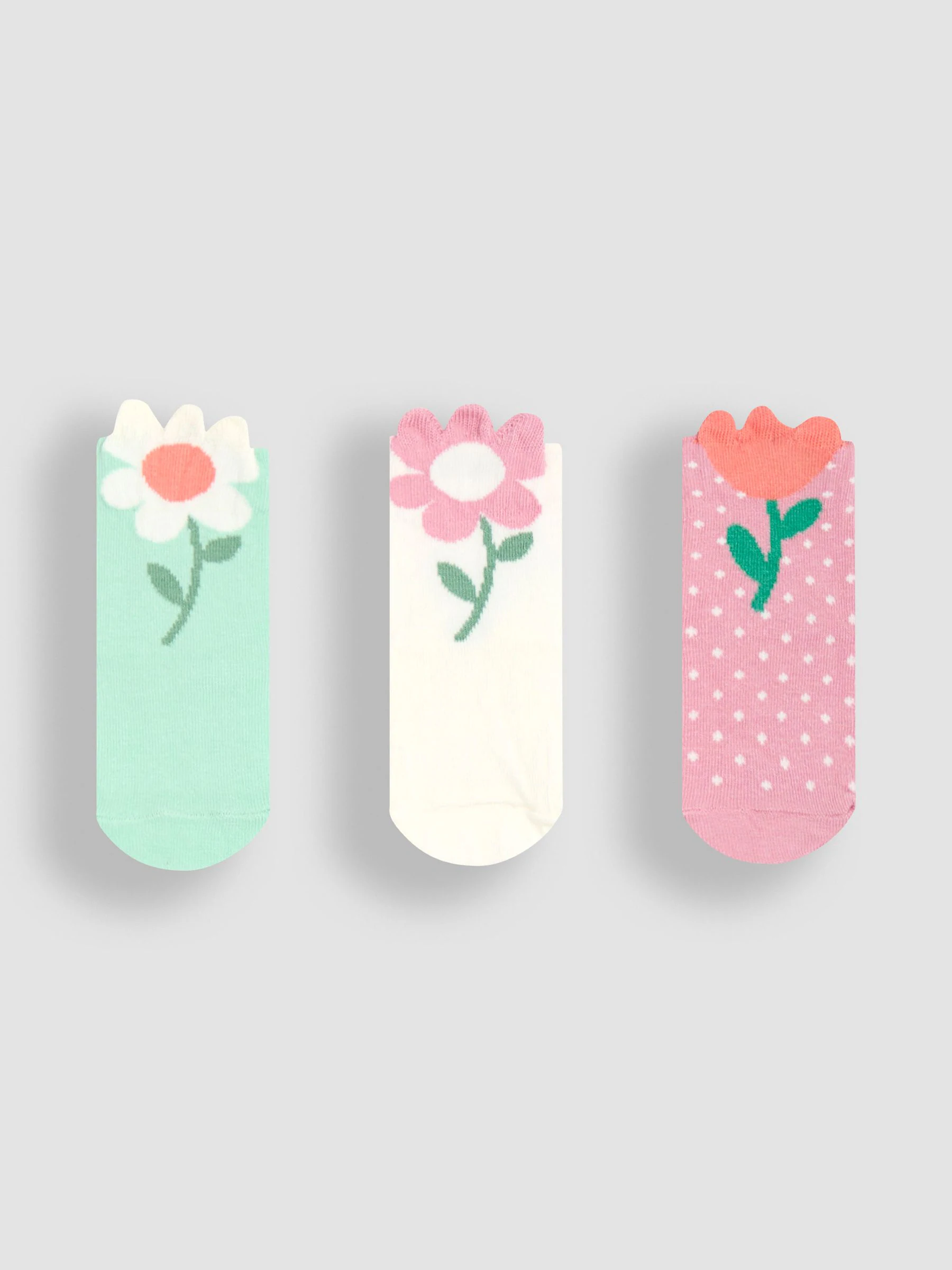 JoJo Maman Bébé 3-Pack Flower Socks