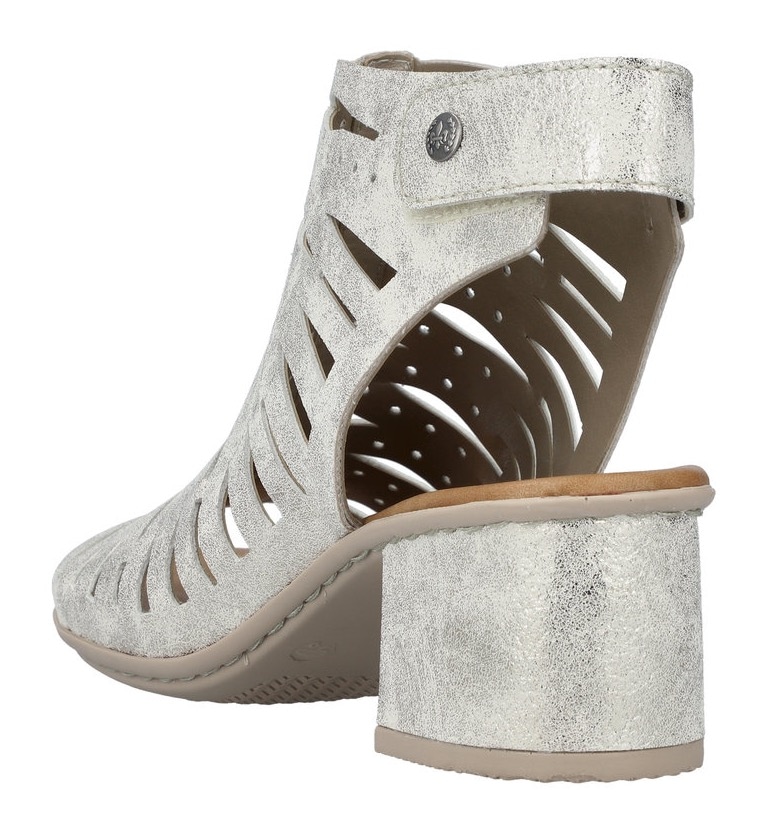 Rieker Sandalette  , Sommerschuh, Sandale, Blockabsatz, im Metallic-Look