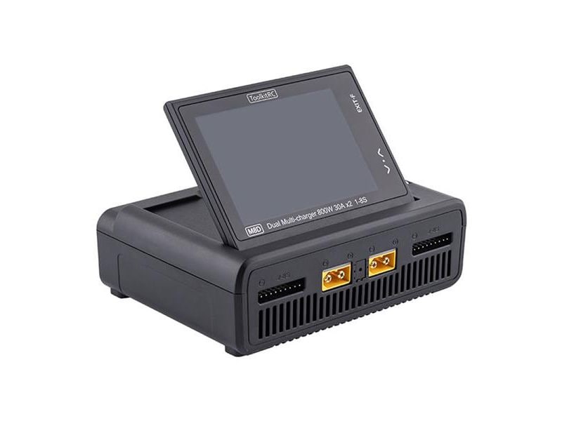 ToolkitRC Dual-Ladegerät M8D 1600W DC, 1-8S Leistungsstarkes Modellbau Ladegerät mit zwei Ausgängen