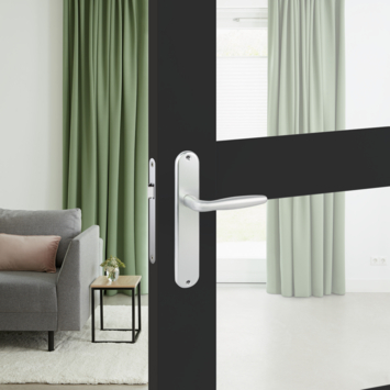 Karwei deurkruk set Antonio ovaal blind schild aluminium