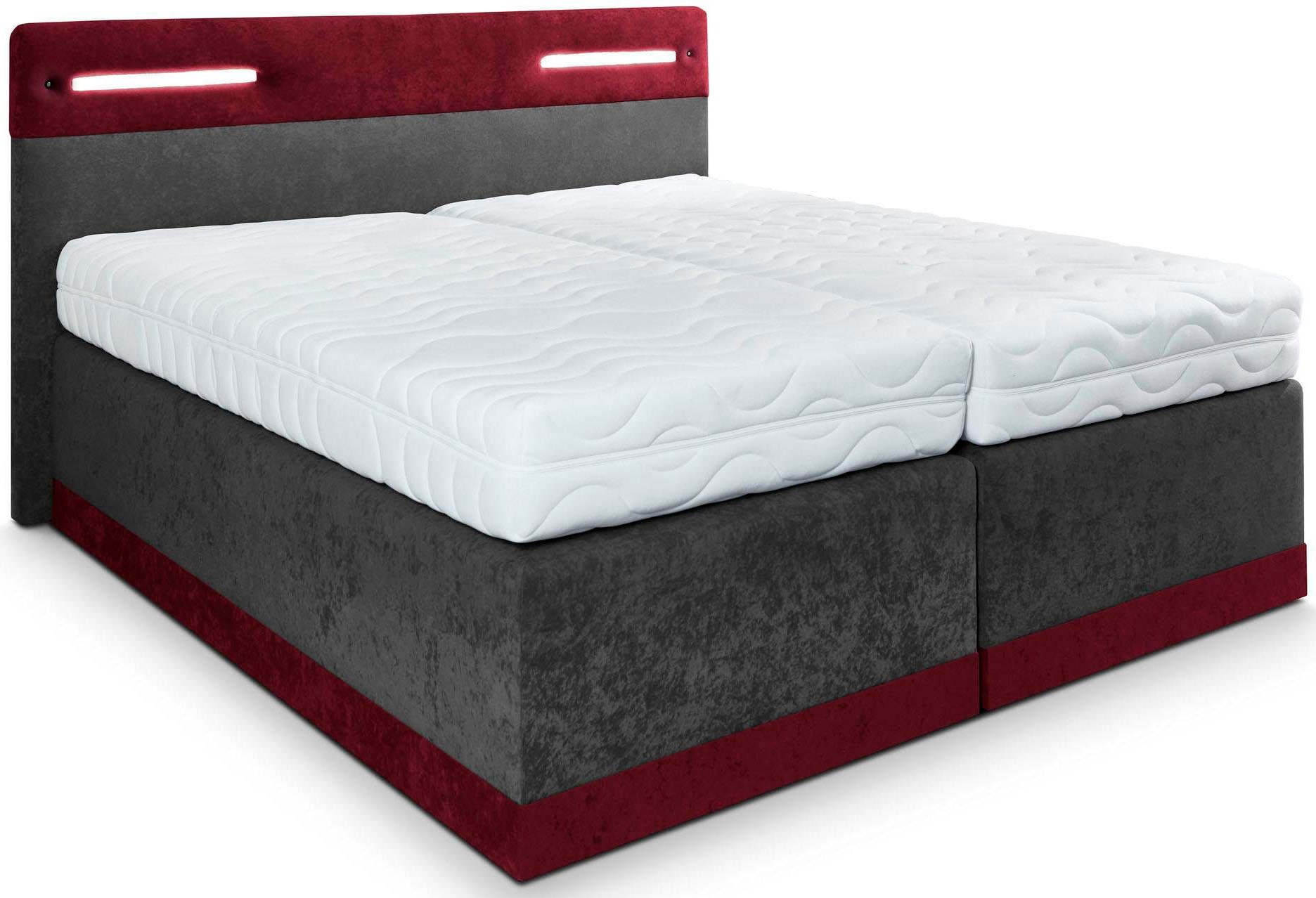 Westfalia Schlafkomfort Boxspringbett mit LED-Beleuchtung