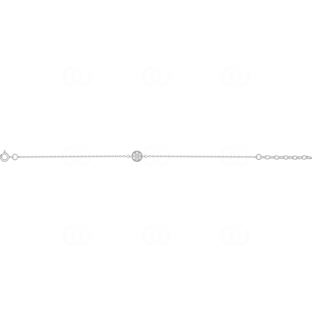 Armband 925 Silber rhodiniert mit Zirkonia pavé 19cm