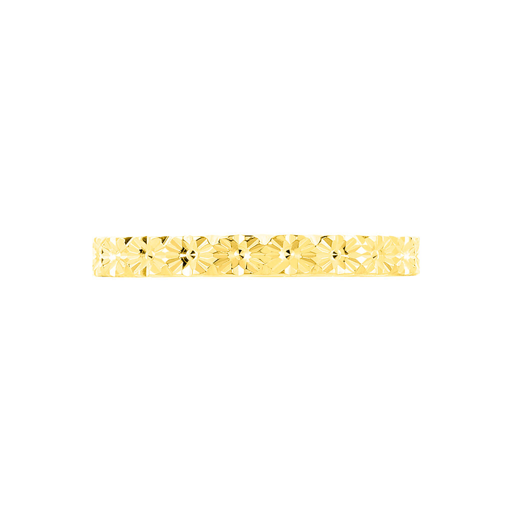 Alliance Fleur Diamantee Ruban Plat Or Jaune