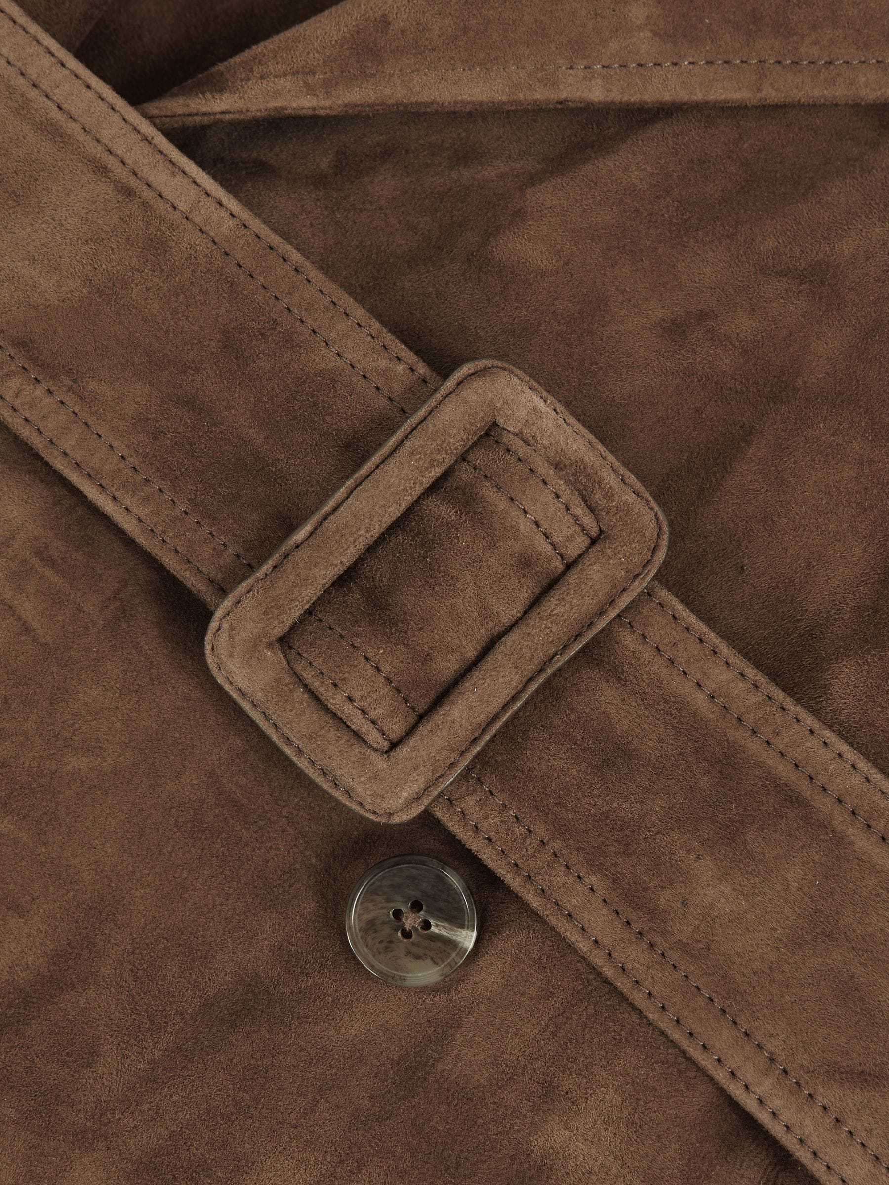 Reiss Hattie Suede Suede Belted Trench Coat