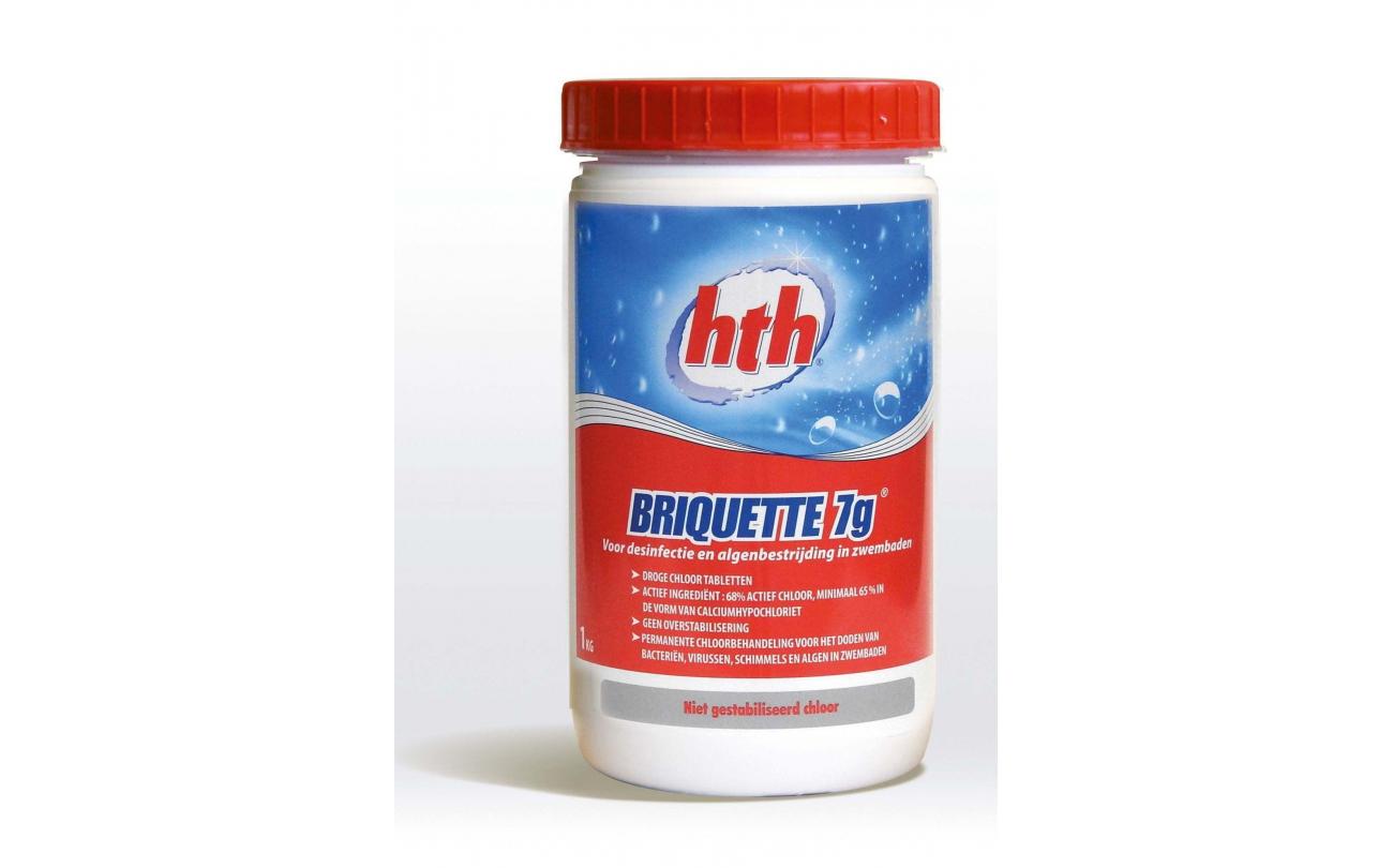 hth 1kg briquette zwembadchloor (7gr tabletten)