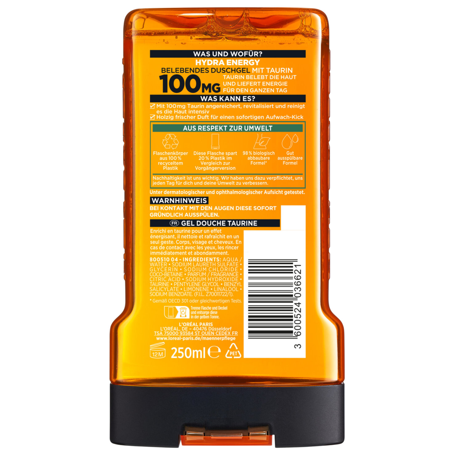 L'Oréal Men Expert Hydra Energy Taurinduschgel Aufwach-Kick Waschgel