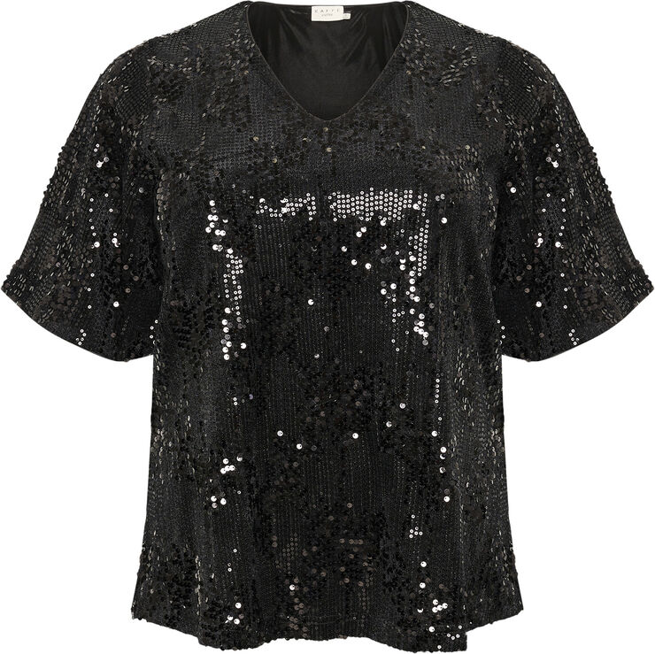 Kaffe Curve KCnicoleen Sequin Blouse Black deep