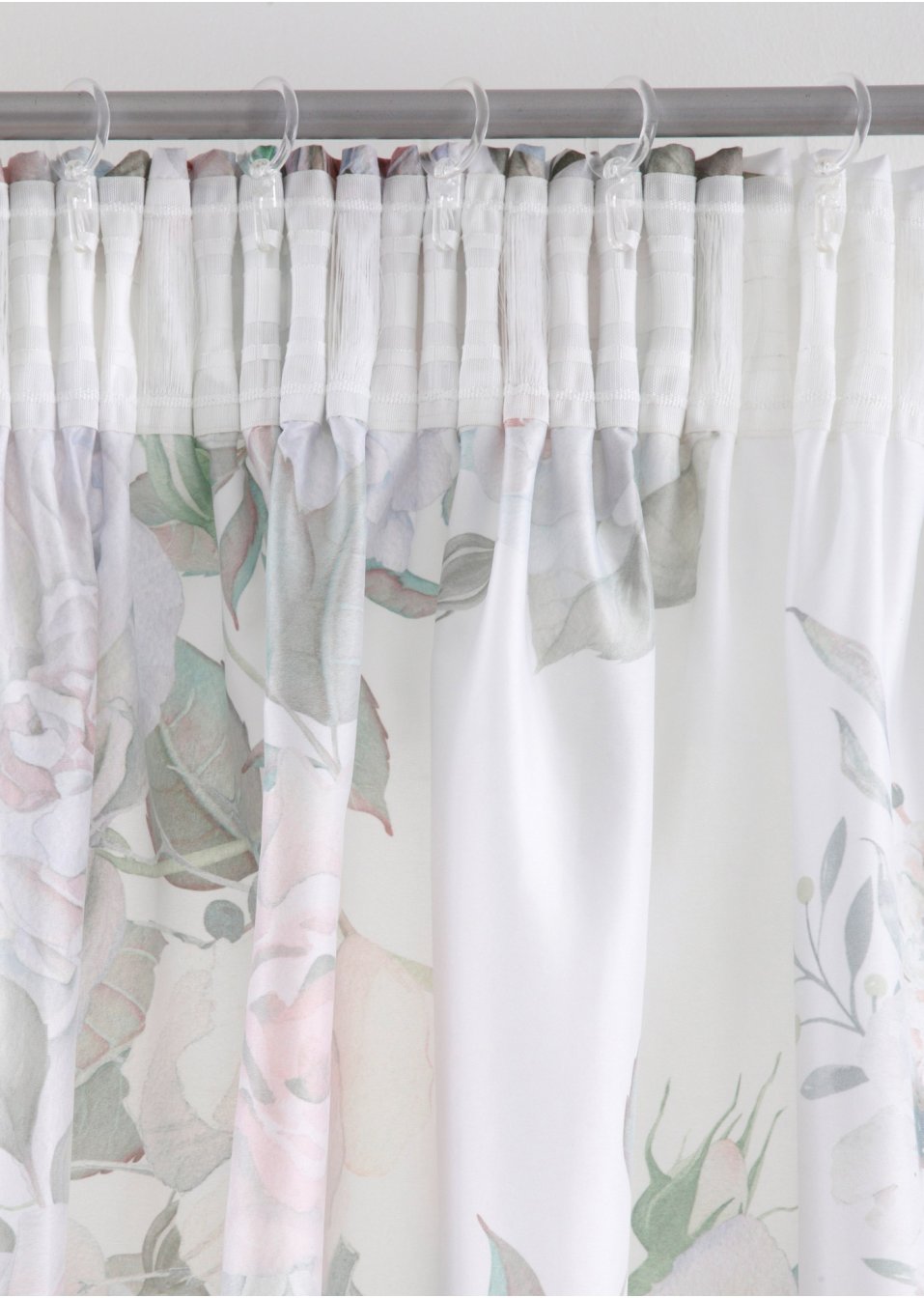 Rideau en microfibre à imprimé roses (1 pce)